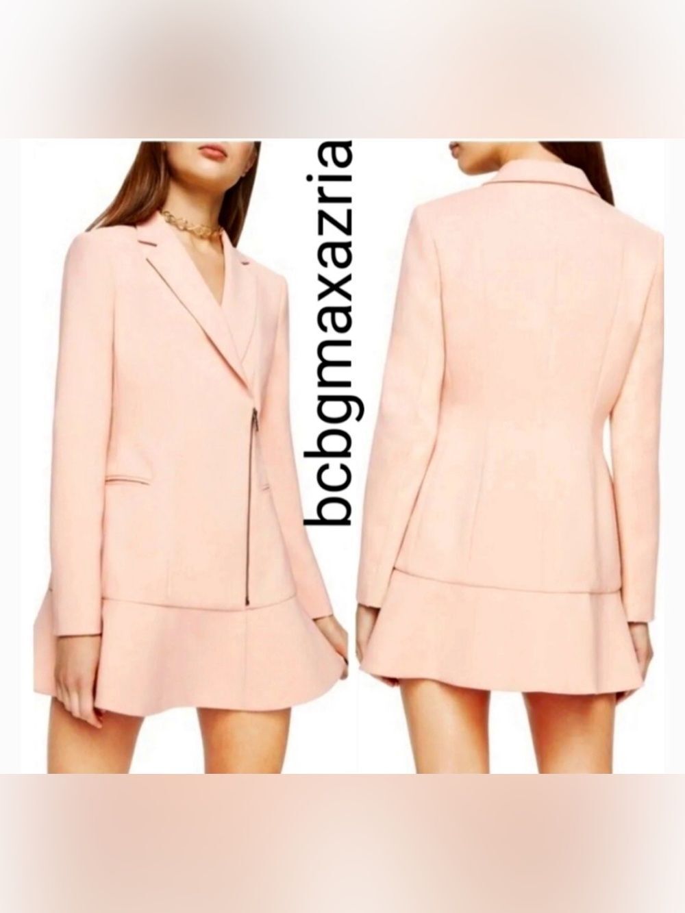 BCBGMaxAzria Pale Blush Pink Tailored Blazer Dress, M